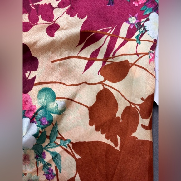 Lulus Put on a Smile Blue Floral Print Satin Wrap Maxi Dress Size Large - Picture 13 of 14